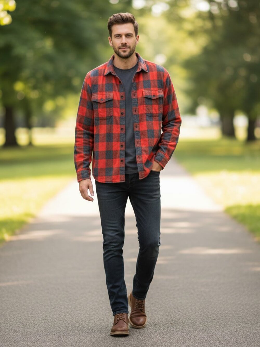 Woolrich Red Black Buffalo Plaid Flannel Shirt L